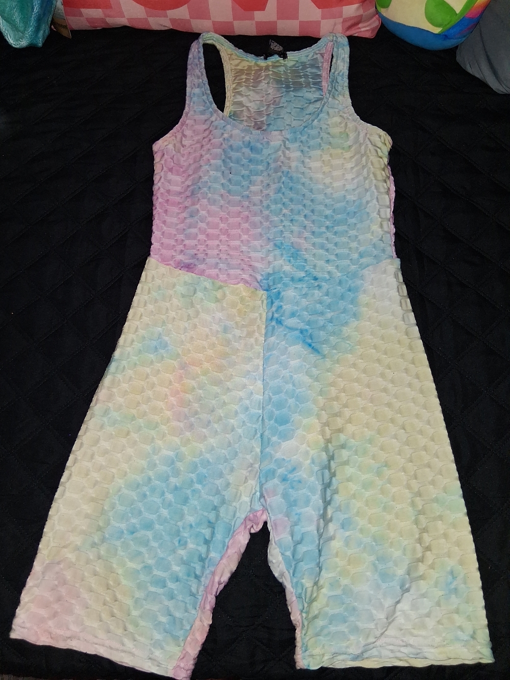 Pastel Tie-Dye Textured Romper